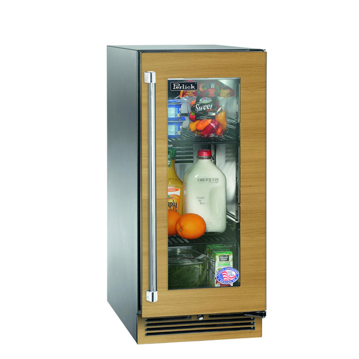Perlick Signature Series 2.8 cu. ft Indoor Refrigerator, Panel-Ready Glass Door, Hinge Right