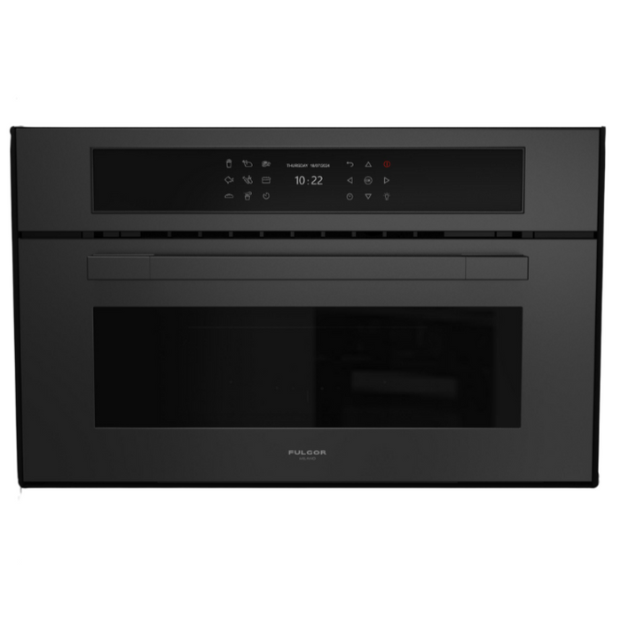 Fulgor Milano 30-Inch Matteo Built-In Speed Oven, 700 Series, Combination Microwave Convection, Air Fry Function, Matte Black Finish