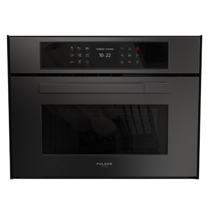 Fulgor Milano 24-Inch Matteo Built-In Speed Oven, 700 Series, Combination Microwave Convection, Air Fry Function, Matte Black Finish