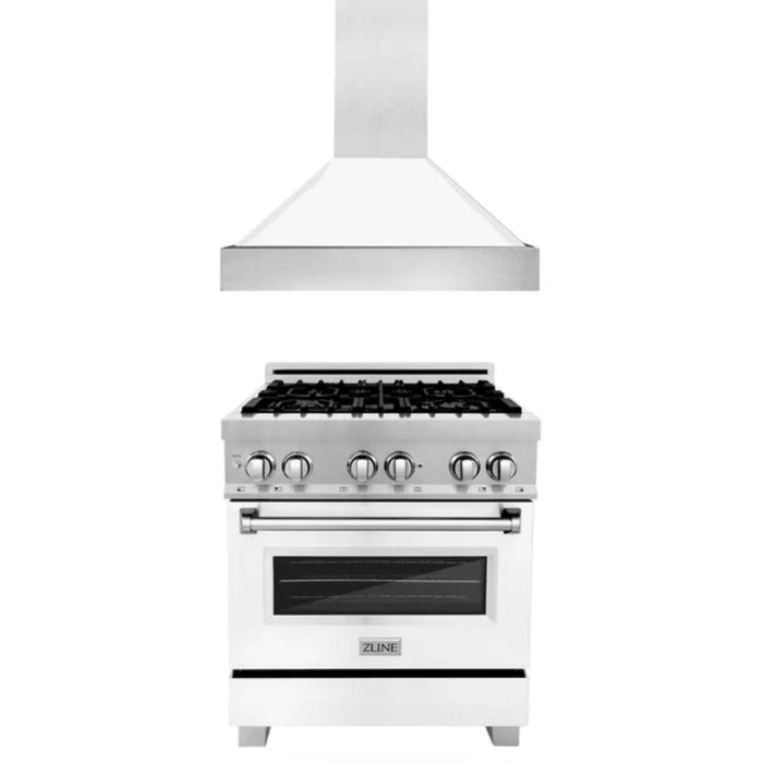 ZLINE 2KP-RASWMRH Series – 2-Piece Kitchen Packages with Dual Fuel Range and Convertible Vent Wall Mount Range Hood (30", 36", and 48")