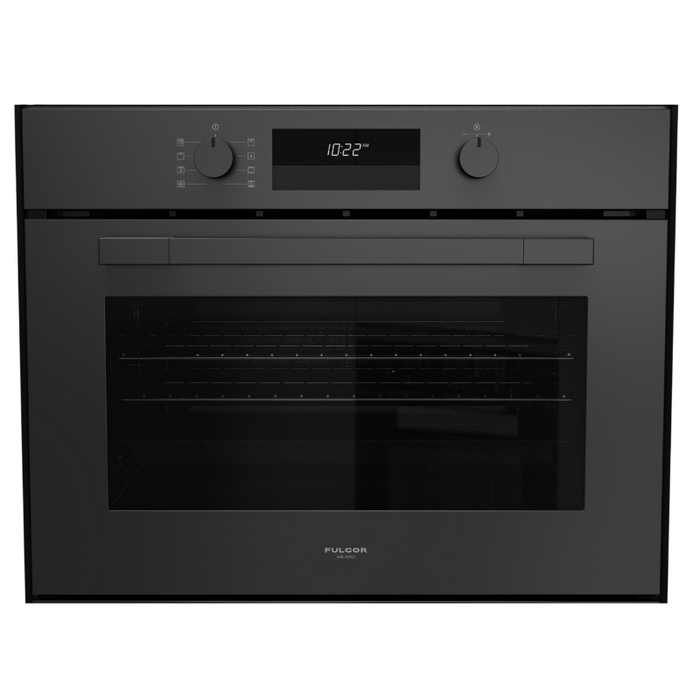 Fulgor Milano 30-Inch Matteo Built-In Electric Single Oven, 100 Series, Euro Height, Self-Clean Convection, Soft Close Door, 3 Standard Racks, Matte Black Finish