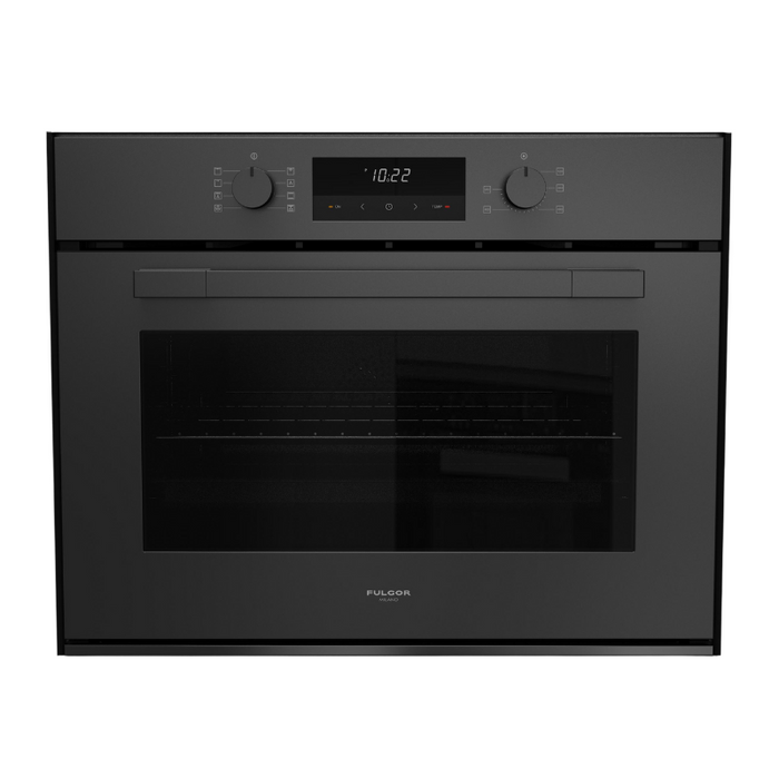 Fulgor Milano 30-Inch Matteo Built-In Electric Single Oven, 100 Series, Euro Height, Easy Clean Convection, 2 Standard Racks, Matte Black Finish