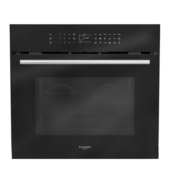 Fulgor Milano 30-Inch Distinto Built-In Electric Single Oven, Self-Clean, Dual Fan Convection, N.A. Version, Black, Full Touch Electronic Control