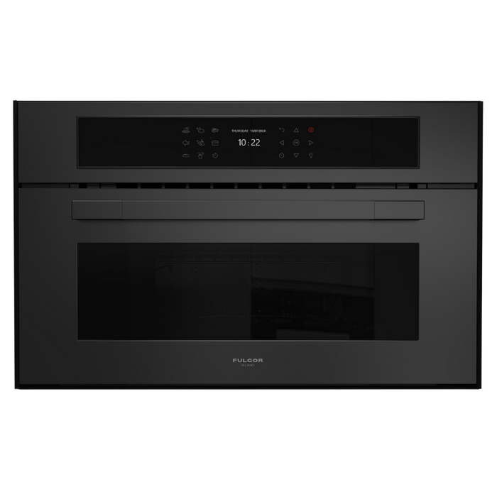 Fulgor Milano 30-Inch Matteo Built-In Steam Oven, 700 Series, Combination Steam Convection, Air Fry Function, Matte Black Finish