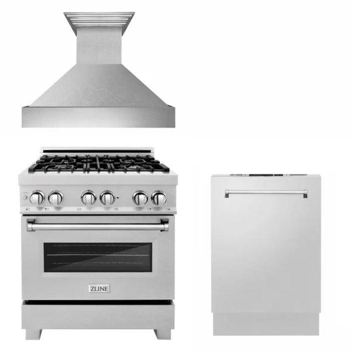 ZLINE 30", 36" & 48" Kitchen Packages with Stainless Steel Dual Fuel Range, Convertible Vent Range Hood, and Tall Tub Dishwasher (Copy)