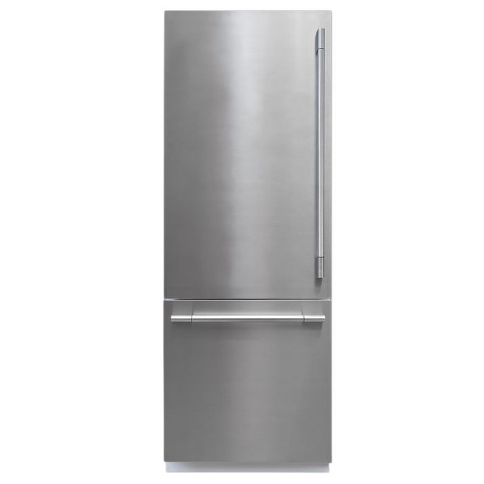 Fulgor Milano 16.0 cu.ft. Integrated 400 Series Built-In, Overlay, Bottom Compressor, Dual Evaporators, 3 Temp Zones, Internal Water Dispenser, Ice Maker, Reversible Hinge