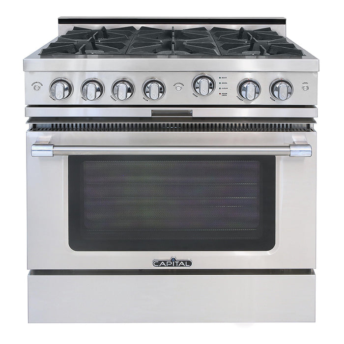 Capital Grand Chef Series 36-Inch All Gas 25K BTU 6 Burner Open Burner Range