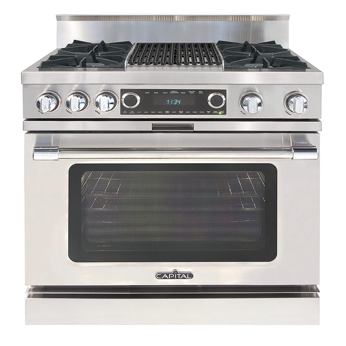 Capital Grand Chef Series 36-Inch Dual Fuel 4 Open Burner Specialty Cooktop Range