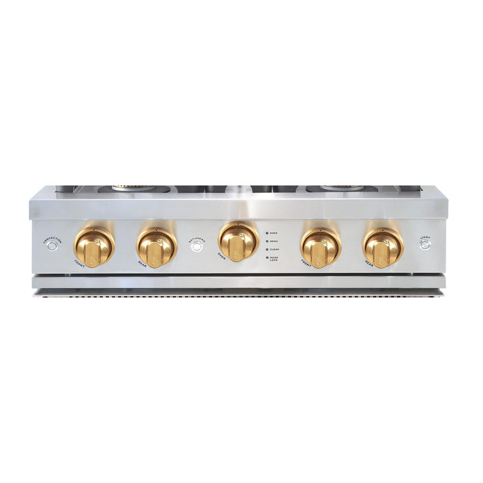 Brass Satin Knob Upgrade for 30" & 36" Ranges and Rangetops