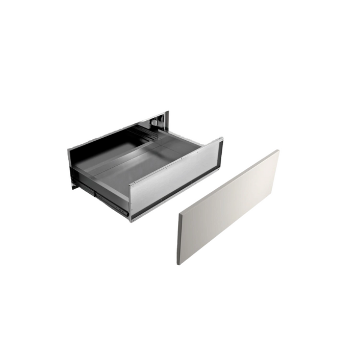 Fulgor Milano 30-Inch Distinto Built-In Warming Drawer, 700 Series, Integrated, Push-Pull Flush Front (No Handle), Accepts Custom Wood Front