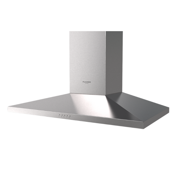 Fulgor Milano 36-Inch Chimney Wall Hood, 400 Series, 600 CFM, Electronic Control, Speed Reduction Technology