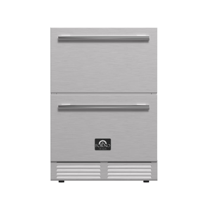 Forno Como Indoor Outdoor Drawer Refrigerator, 4.87 cu.ft, Stainless Steel Interior, Adjustable Shelves, LED Lighting