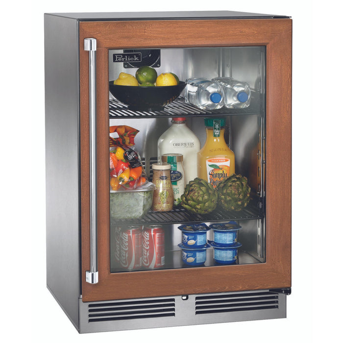 Perlick Signature Series 4.8 cu.ft ADA-Height Compliant Indoor Refrigerator, Fully Integrated Panel-Ready Glass Door, Hinge Left, w/ Lock