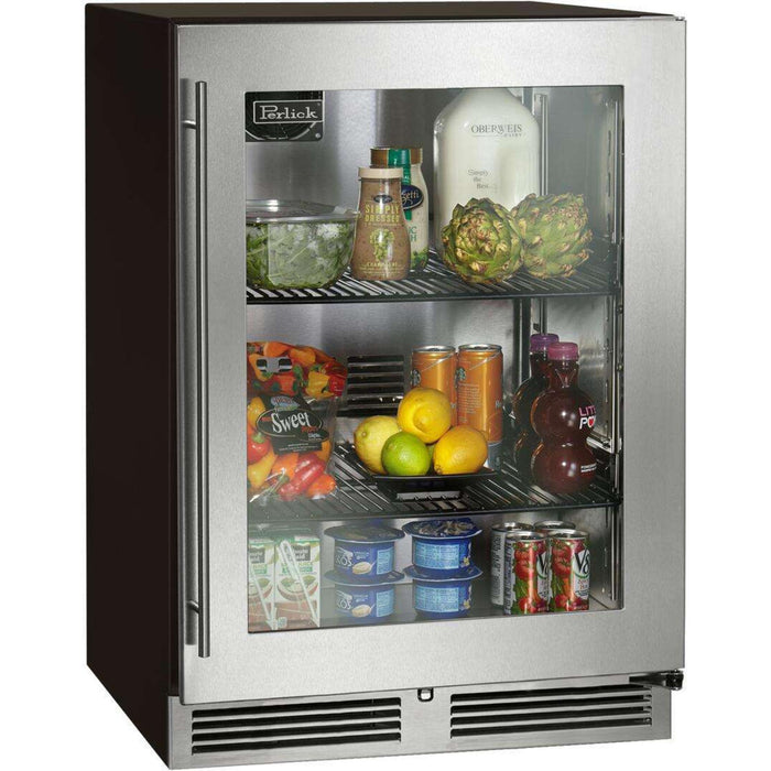 Perlick C-Series 24" Indoor Refrigerator, Stainless Steel Glass Door