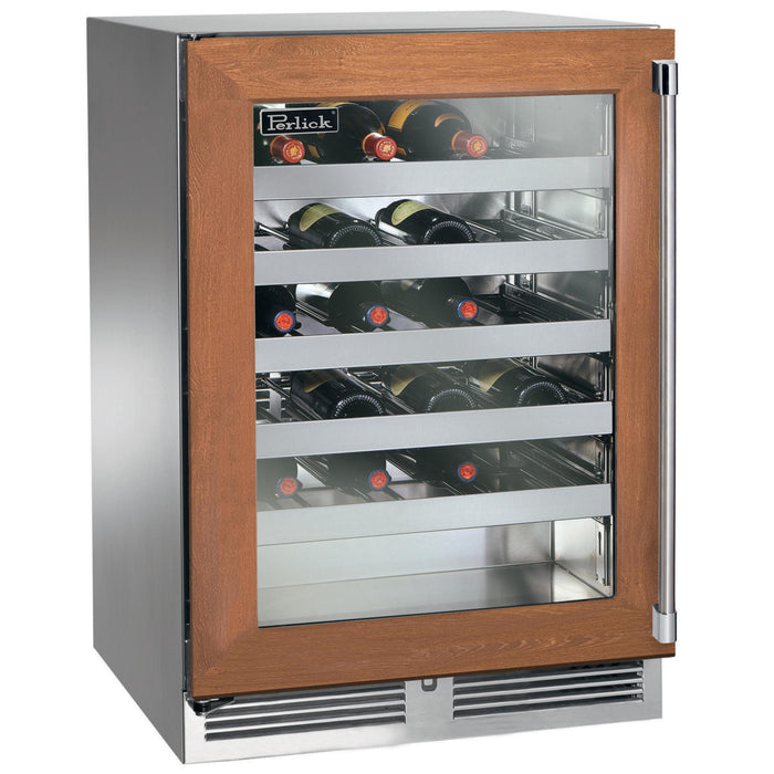 Perlick Signature Series 18" Shallow Depth Indoor Wine Reserve, Panel-Ready Glass Door