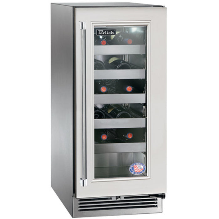 Perlick Signature Series 2.8 cu.ft Dual-Zone Beverage Center w/ Panel-Ready Glass Door, Hinge Right, w/ Lock