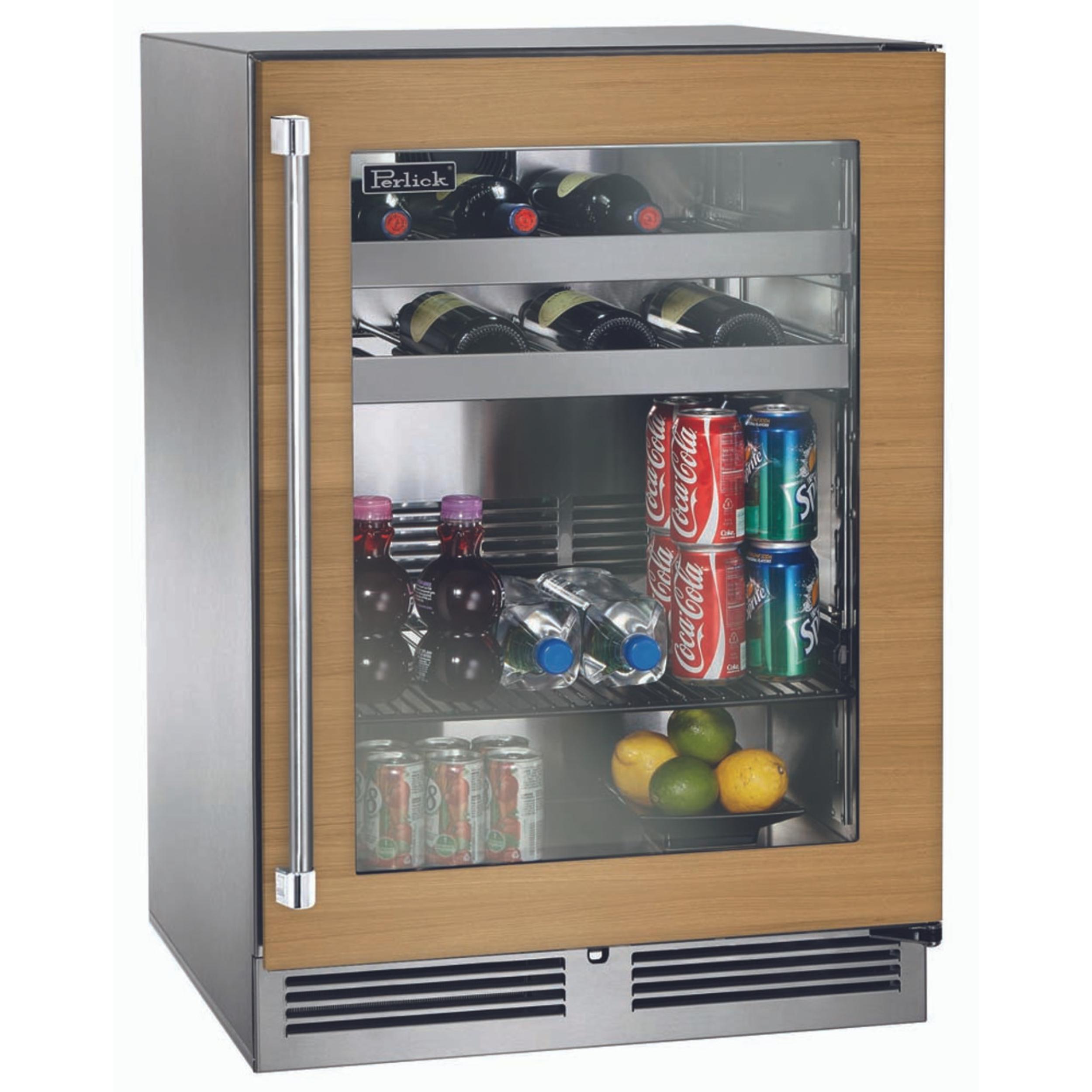 Perlick Signature Series 24-Inch Indoor Beverage Center, Panel-Ready Glass Door