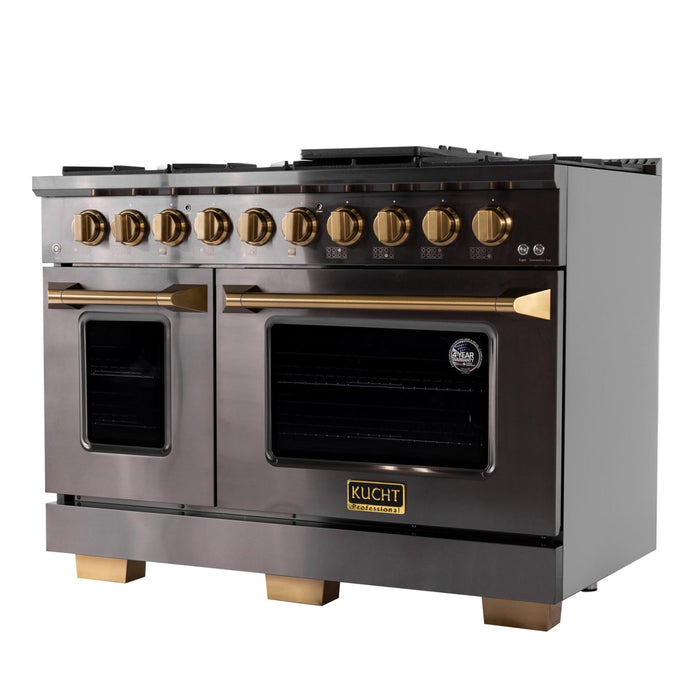 Kucht 484 Lp 48” Pro Class Dual Fuel Range in Dark Titanium Stainless Steel