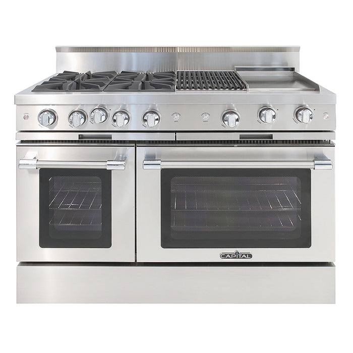 Capital Precision Series 48-Inch 3-25K BTU 4 Burner, Grill, & Griddle Double Door Classic Chef Range