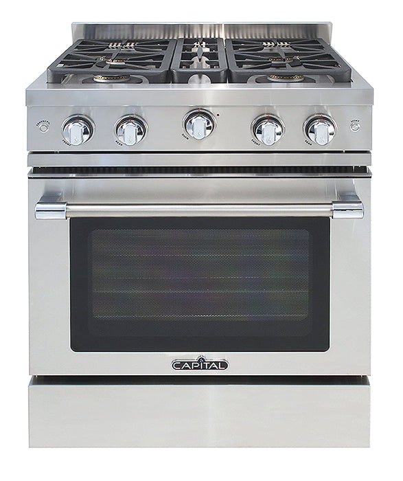 Capital Precision Series 30-Inch High BTU 4 Burner Single Door Freestanding Classic Chef Range