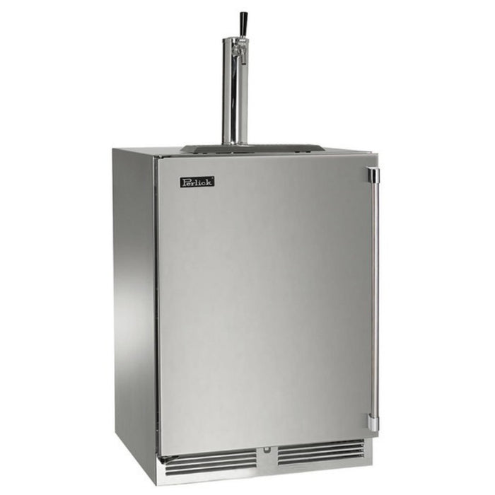 Perlick C-Series 24" Indoor Beer Dispenser, Single Tap, Stainless Steel Solid Door