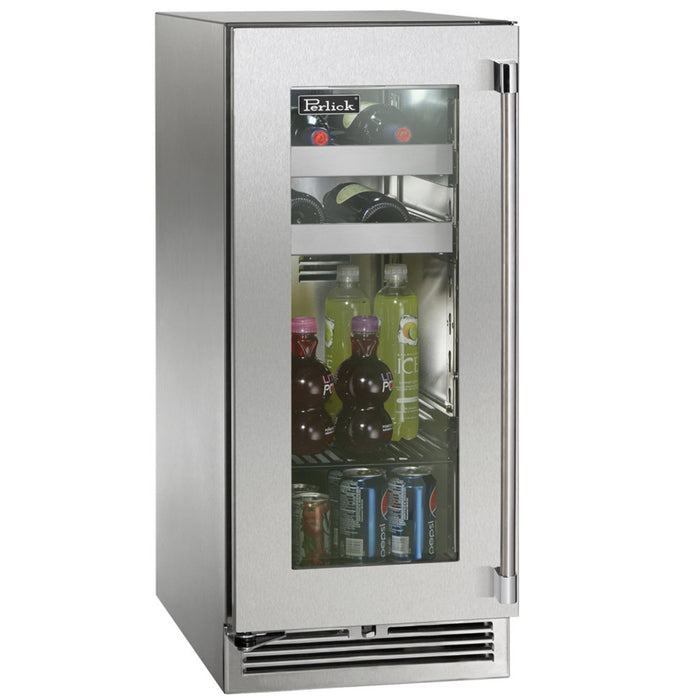 Perlick Signature Series 2.8 cu.ft Indoor Refrigerator w/ Stainless Steel Solid Door, Hinge Left, w/ Lock