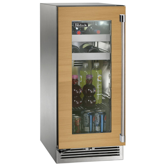 Perlick Signature Series 2.8 cu.ft Indoor Refrigerator w/ Fully Integ. Panel-Ready Glass Door, Hinge Left, w/ Lock