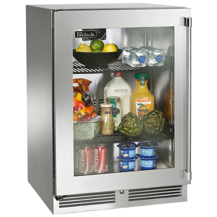 Perlick Signature Series 5.2 cu.ft Indoor Refrigerator w/ stainless steel solid door, hinge left