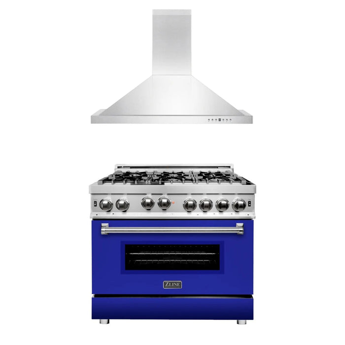 ZLINE 30" & 36" Kitchen Package with Stainless Steel Gas Range and Convertible Vent Range Hood