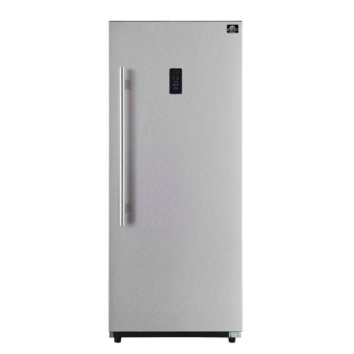Forno Fortezza 28 Inch Right-Swing Convertible Refrigerator/Freezer, Stainless Steel, Total No Frost