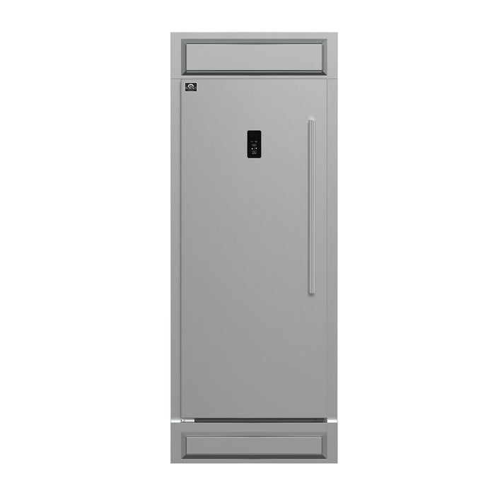 Forno Fortezza 32 Inch Left-Swing Freezer with Trim Kit, Stainless Steel, with Automatic Ice Maker