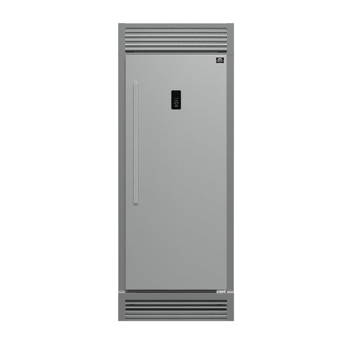 Forno Fortezza 32 Inch Right-Swing Convertible Refrigerator/Freezer with Trim Grill, Stainless Steel, Total No Frost