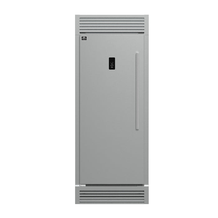 Forno Fortezza 32 Inch Left-Swing Freezer with Standard Trim Grill, Stainless Steel, with Automatic Ice Maker