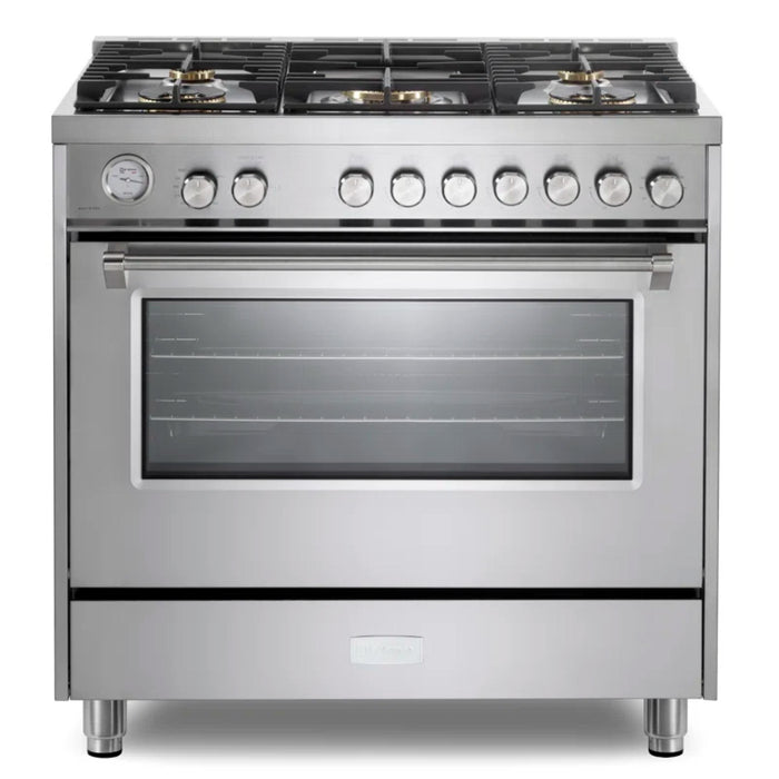 Verona Ultima 36-Inch 5.0 Cu. Ft. Colored Freestanding All Gas Range with Five Brass Burners, Dual Convection, and Air Fry
