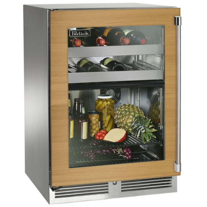 Perlick Signature Series 18" Shallow Depth Outdoor Beverage Center, Panel-Ready Glass Door
