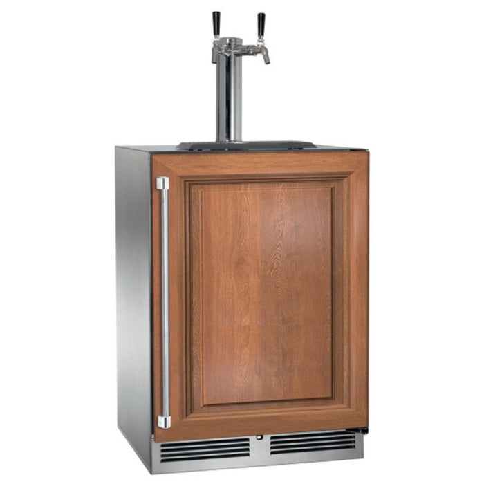 Perlick C-Series 24" Outdoor Beer Dispenser, Dual Tap, Panel-Ready Solid Door