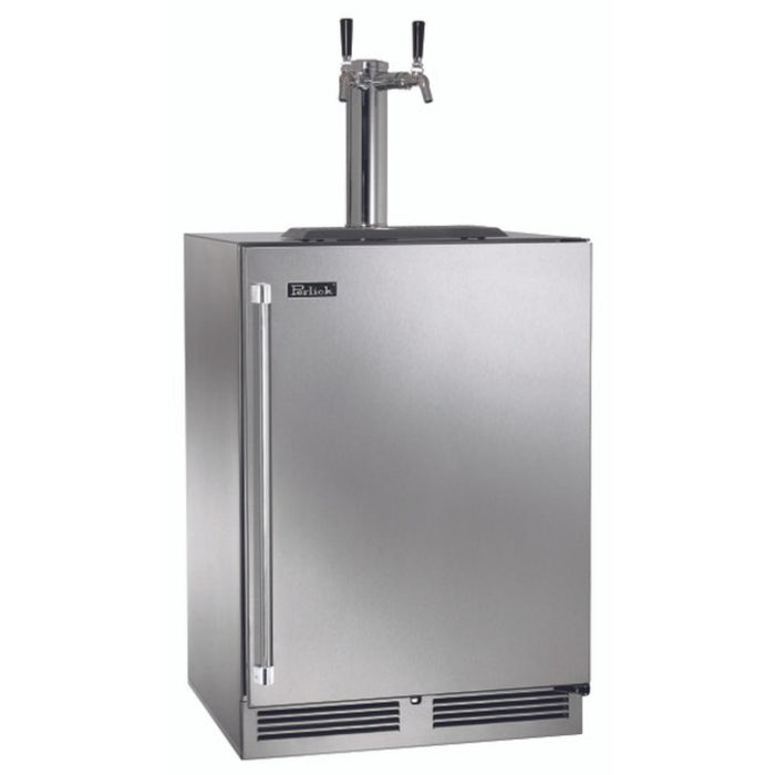 Perlick C-Series 24" Outdoor Beer Dispenser, Dual Tap, Stainless Steel Solid Door