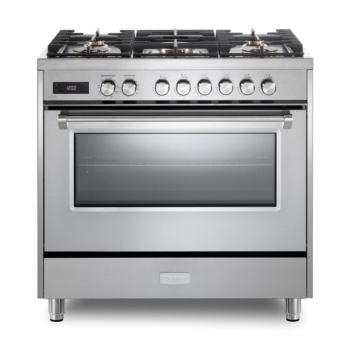 Verona Ultima 36-Inch 5.0 Cu. Ft. Colored Dual Fuel Freestanding Range with Five Brass Burners and Dual Convection Oven