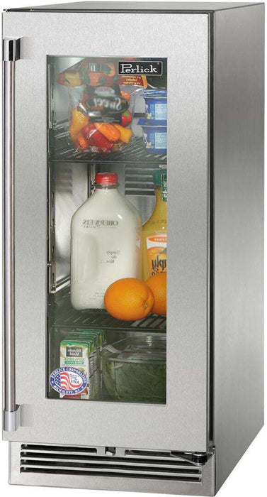 Perlick Signature Series 2.8 cu. ft Indoor Refrig. w/ Stainless Steel Glass Door, Hinge Right