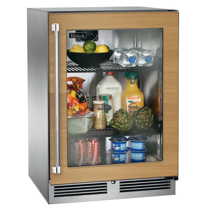 Perlick Signature Series3.1 cu.ft Dual-Zone Refrigerator/Wine Reserve w/ Fully Integrated Panel-Ready Glass Door, Hinge Right, with Lock