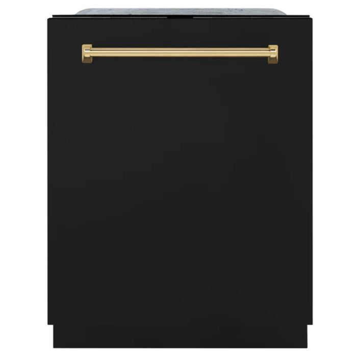 ZLINE Autograph Edition 24" Monument Series 3rd Rack Top Touch Control Tall Tub Black Matte Dishwasher.