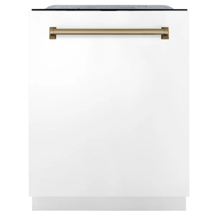 ZLINE Autograph Edition 24" Monument Series 3rd Rack Top Touch Control Tall Tub White Matte Dishwasher