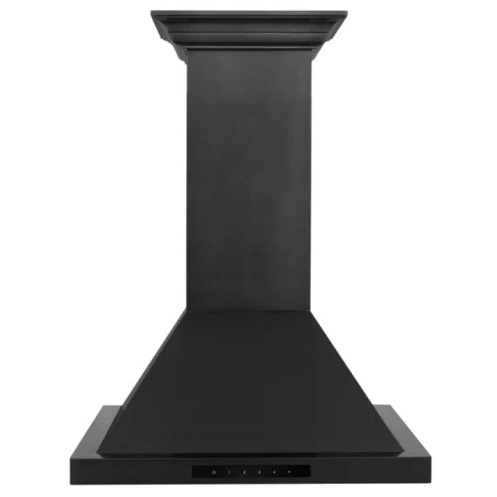 ZLINE Black Stainless Steel Wall Mount Range Hood with Crown Molding (BSKBNCRN)