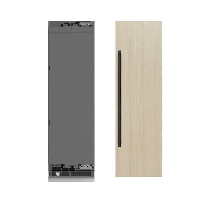 ZLINE 24-Inch 12.5 Cu. Ft. Autograph Edition Panel Ready Right Hinge Column Refrigerator with Graphite Gray Interior and Matte Black Accents