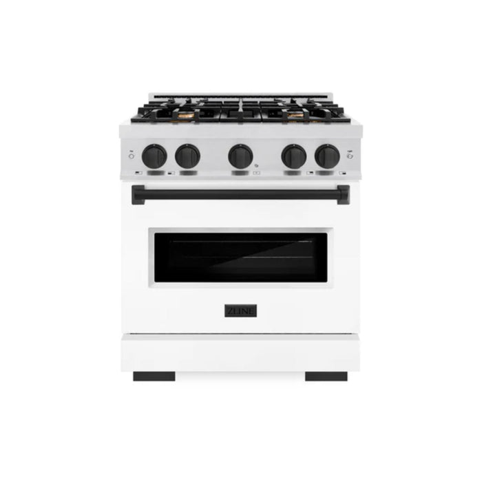 ZLINE Autograph Edition Classic Dual Fuel Ranges in Satin Stainless Steel with Matte Black Accents