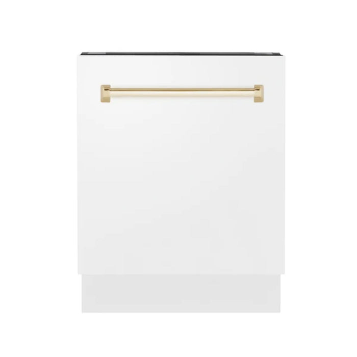 ZLINE Autograph Edition 24" Tallac Series 3rd Rack Top Touch Control Built-In Tall Tub Dishwasher in White Matte