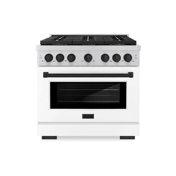 ZLINE Autograph Edition Paramount Gas Ranges with 6 and 8 Burner Cooktops, Convection Ovens, White Matte Doors, and Matte Black Accents