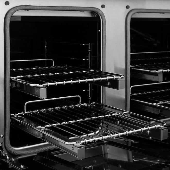 ZLINE Autograph Edition Paramount Gas Ranges with 6 and 8 Burner Cooktops, Convection Ovens, White Matte Doors, and Champagne Bronze Accents