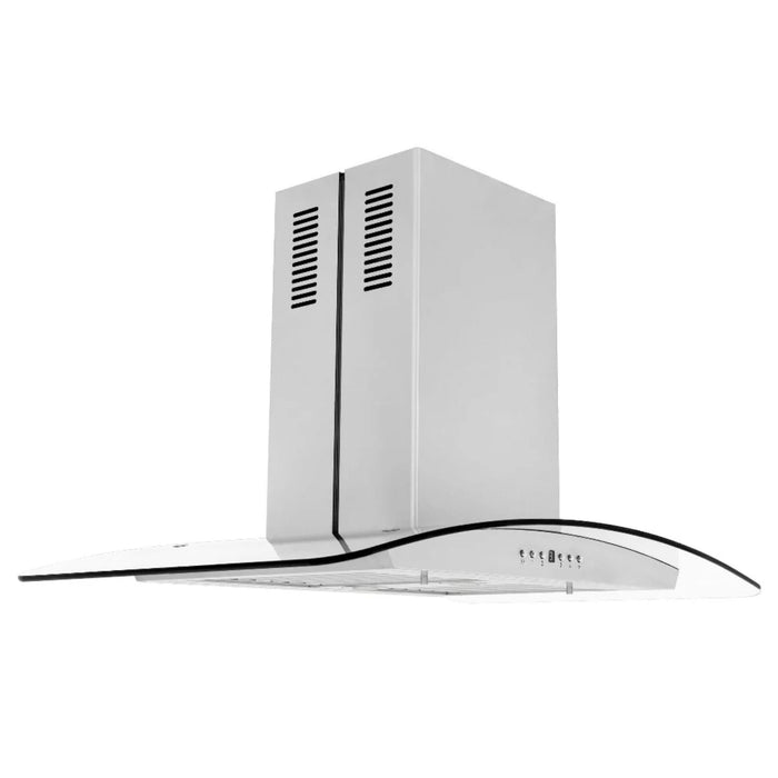 ZLINE Convertible GL5i Vent Island Mount Range Hoods in Stainless Steel & Glass