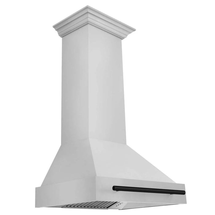 ZLINE Autograph Edition 30" & 48" Stainless Steel Dual Fuel Range, Convertible Vent Range Hood, and Dishwasher Kitchen Package with Matte Black Accents